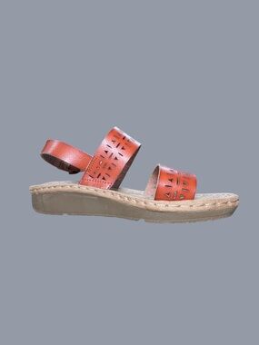 Earth Spirit Orange Cutout Comfort Perforated Leather Sandals Women’s Size 9.5